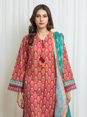 edenrobe Allure Lawn Unstitched Printed 3Pc Suit EWU6A1-36704