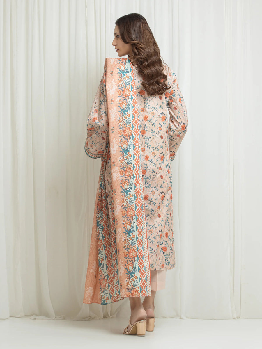 edenrobe Allure Lawn Unstitched Printed 3Pc Suit EWU6A1-36706