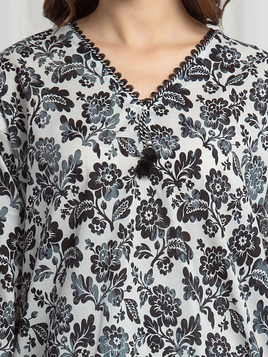 edenrobe Allure Lawn Unstitched Printed 3Pc Suit EWU6A1-36709