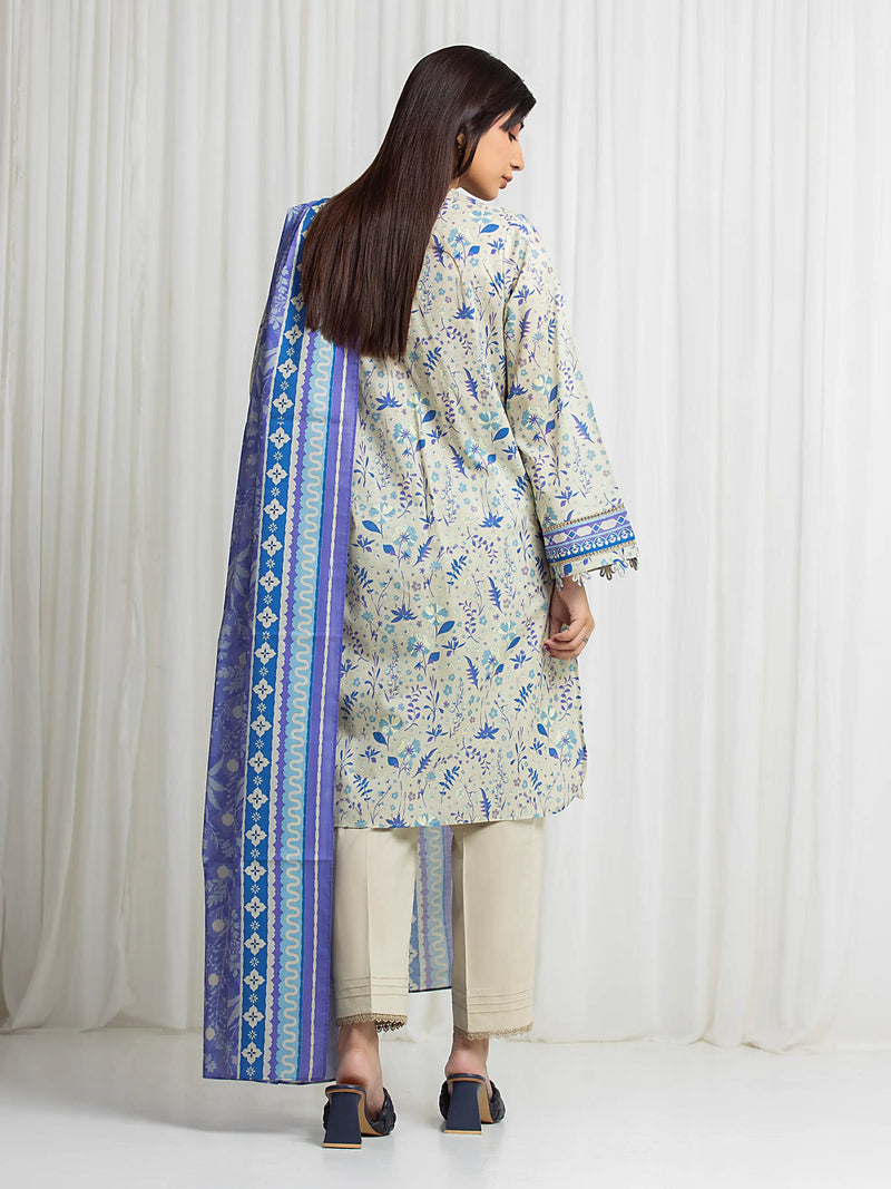 edenrobe Allure Lawn Unstitched Printed 3Pc Suit EWU6A1-36712