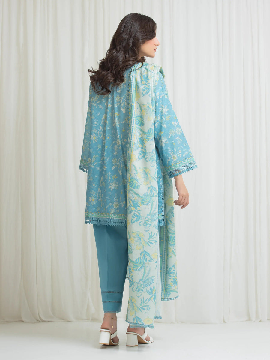 edenrobe Allure Lawn Unstitched Printed 3Pc Suit EWU6A1-36715