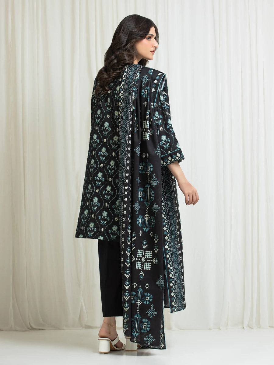 edenrobe Allure Lawn Unstitched Printed 3Pc Suit EWU6A1-36716