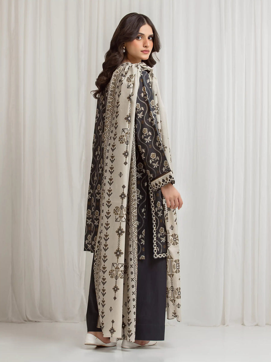 edenrobe Allure Lawn Unstitched Printed 3Pc Suit EWU6A1-36717
