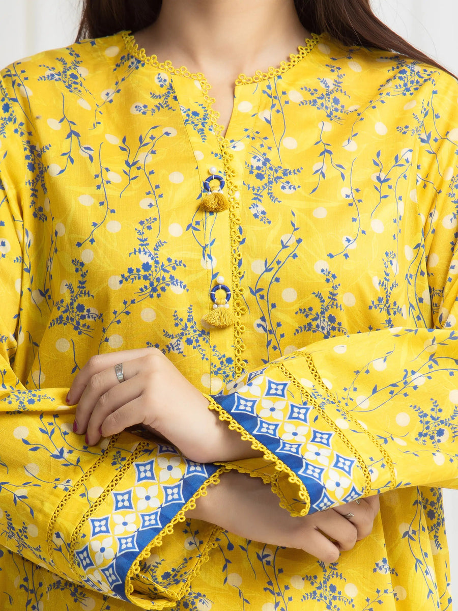 edenrobe Allure Lawn Unstitched Printed 3Pc Suit EWU6A1-36718