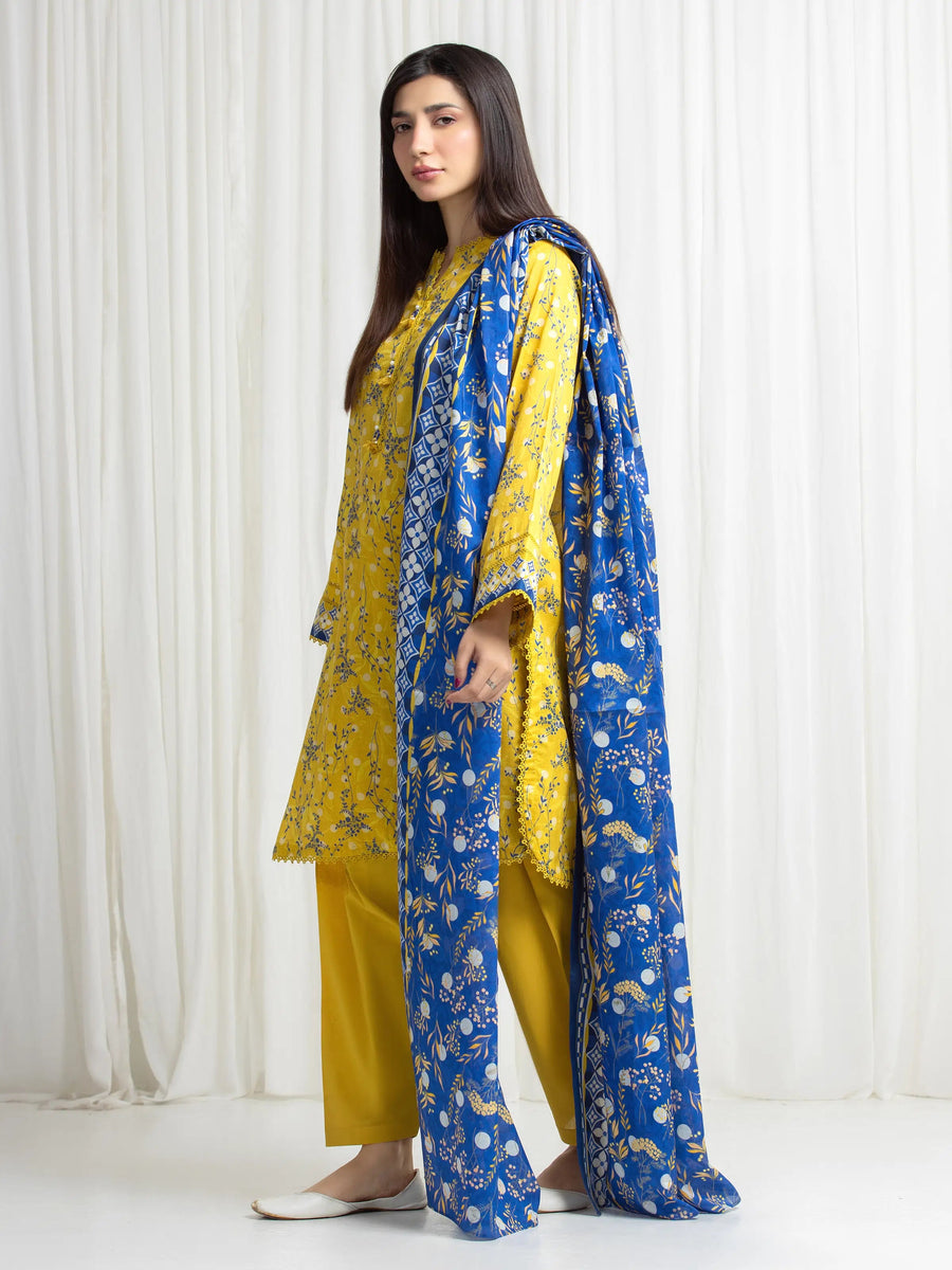 edenrobe Allure Lawn Unstitched Printed 3Pc Suit EWU6A1-36718