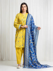 edenrobe Allure Lawn Unstitched Printed 3Pc Suit EWU6A1-36718