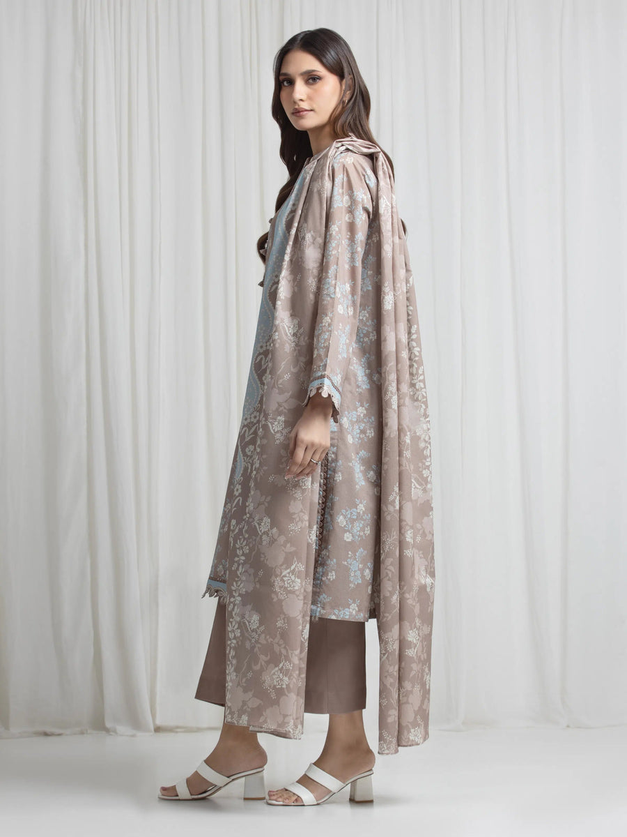edenrobe Allure Lawn Unstitched Printed 3Pc Suit EWU6A1-36719