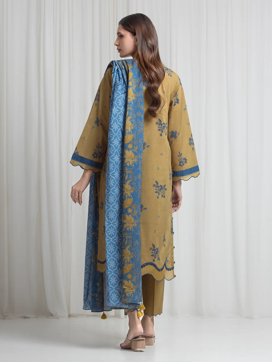 edenrobe Allure Lawn Unstitched Printed 3Pc Suit EWU6A1-36721