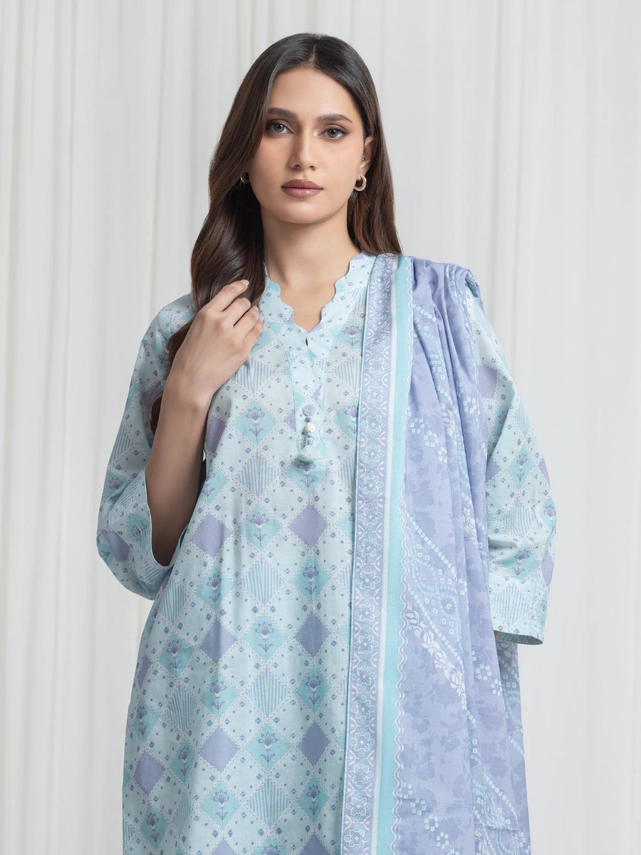 edenrobe Allure Lawn Unstitched Printed 3Pc Suit EWU6A1-36722