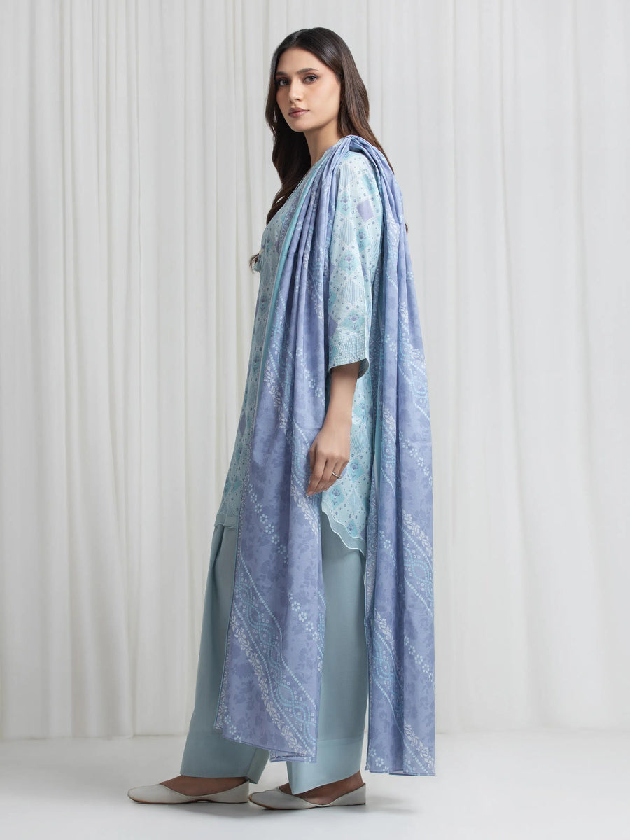 edenrobe Allure Lawn Unstitched Printed 3Pc Suit EWU6A1-36722
