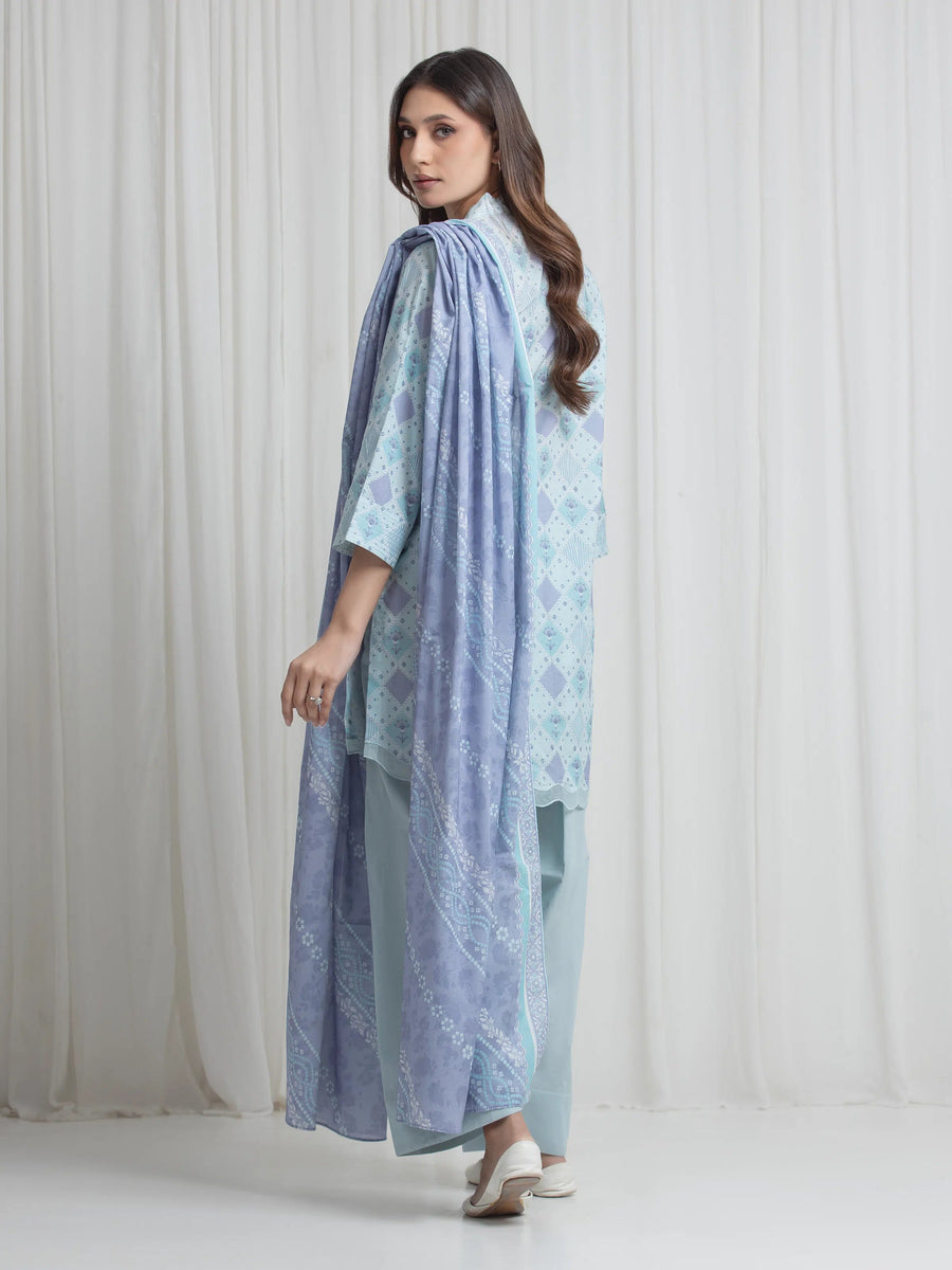 edenrobe Allure Lawn Unstitched Printed 3Pc Suit EWU6A1-36722