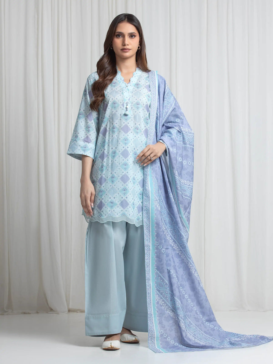edenrobe Allure Lawn Unstitched Printed 3Pc Suit EWU6A1-36722
