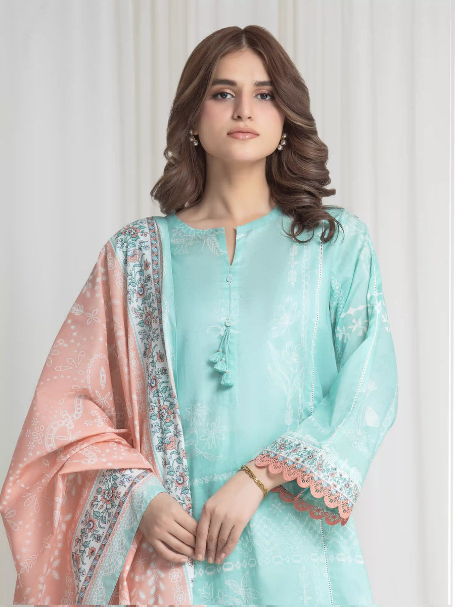 edenrobe Allure Lawn Unstitched Printed 3Pc Suit EWU6A1-36733