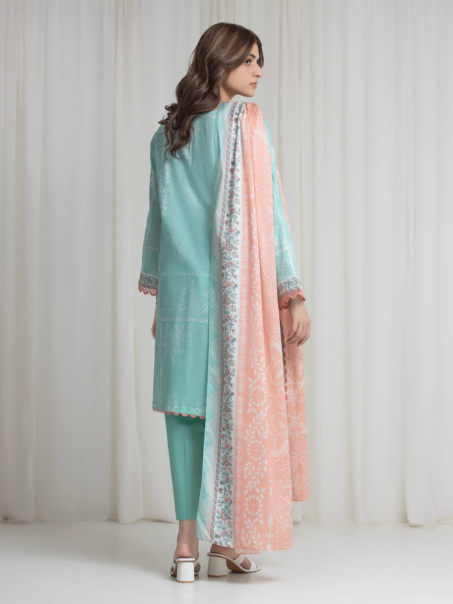 edenrobe Allure Lawn Unstitched Printed 3Pc Suit EWU6A1-36733