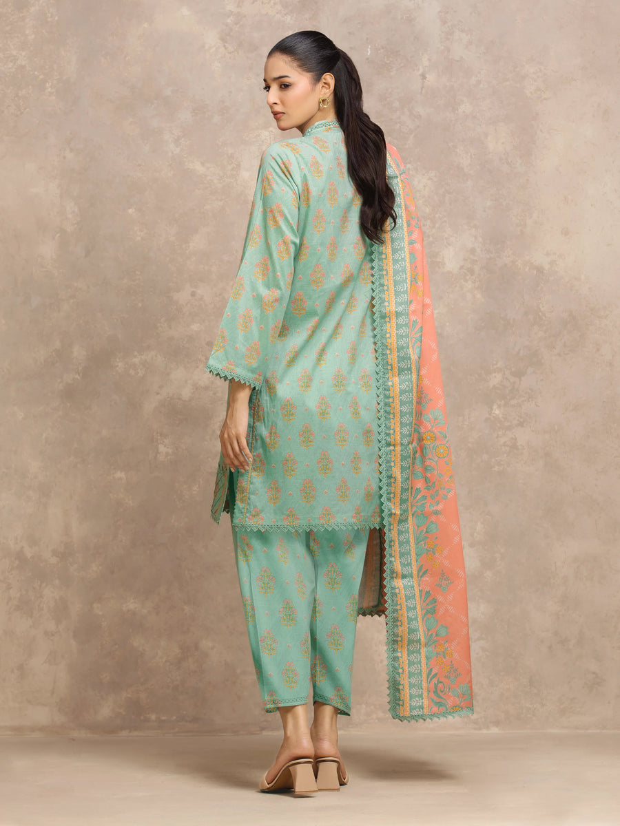 edenrobe Allure Lawn Unstitched Printed 3Pc Suit EWU6A1-36746