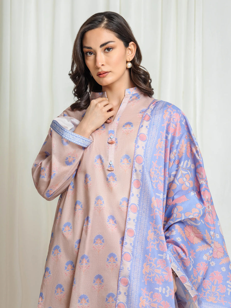 edenrobe Allure Lawn Unstitched Printed 3Pc Suit EWU6A1-36747