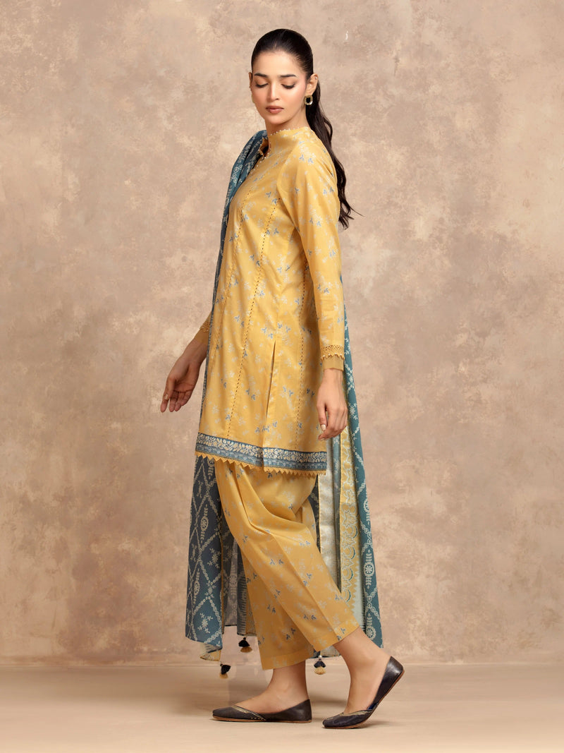 edenrobe Allure Lawn Unstitched Printed 3Pc Suit EWU6A1-36748