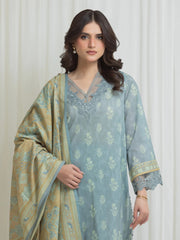 edenrobe Allure Lawn Unstitched Printed 3Pc Suit EWU6A1-36754