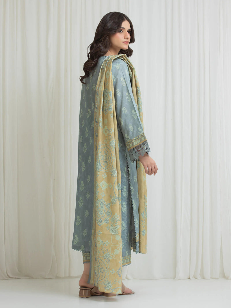 edenrobe Allure Lawn Unstitched Printed 3Pc Suit EWU6A1-36754