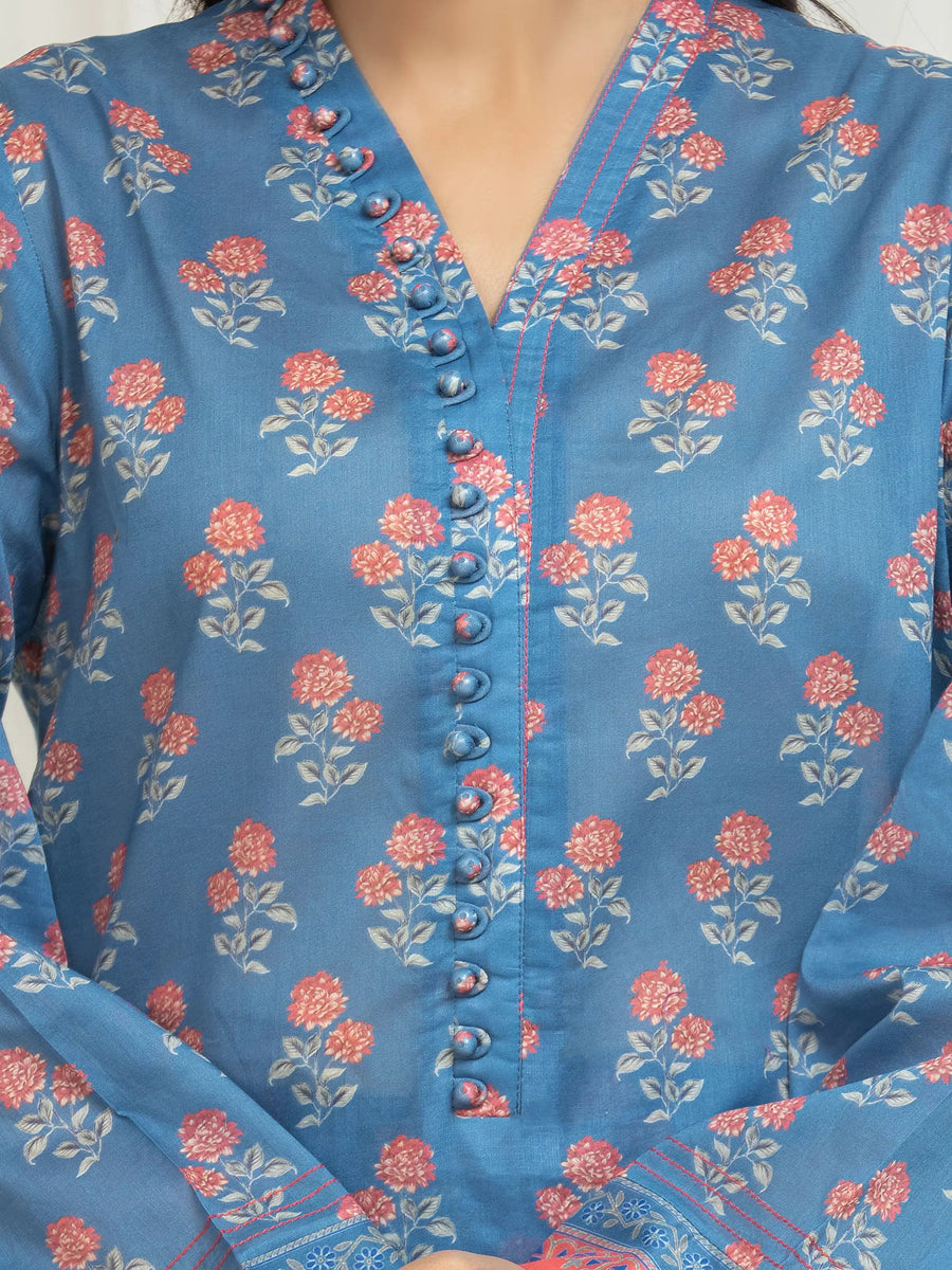 edenrobe Allure Lawn Unstitched Printed 3Pc Suit EWU6A1-36756