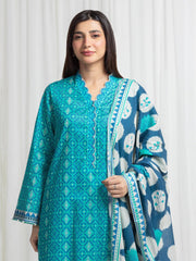 edenrobe Allure Lawn Unstitched Printed 3Pc Suit EWU6A1-36762