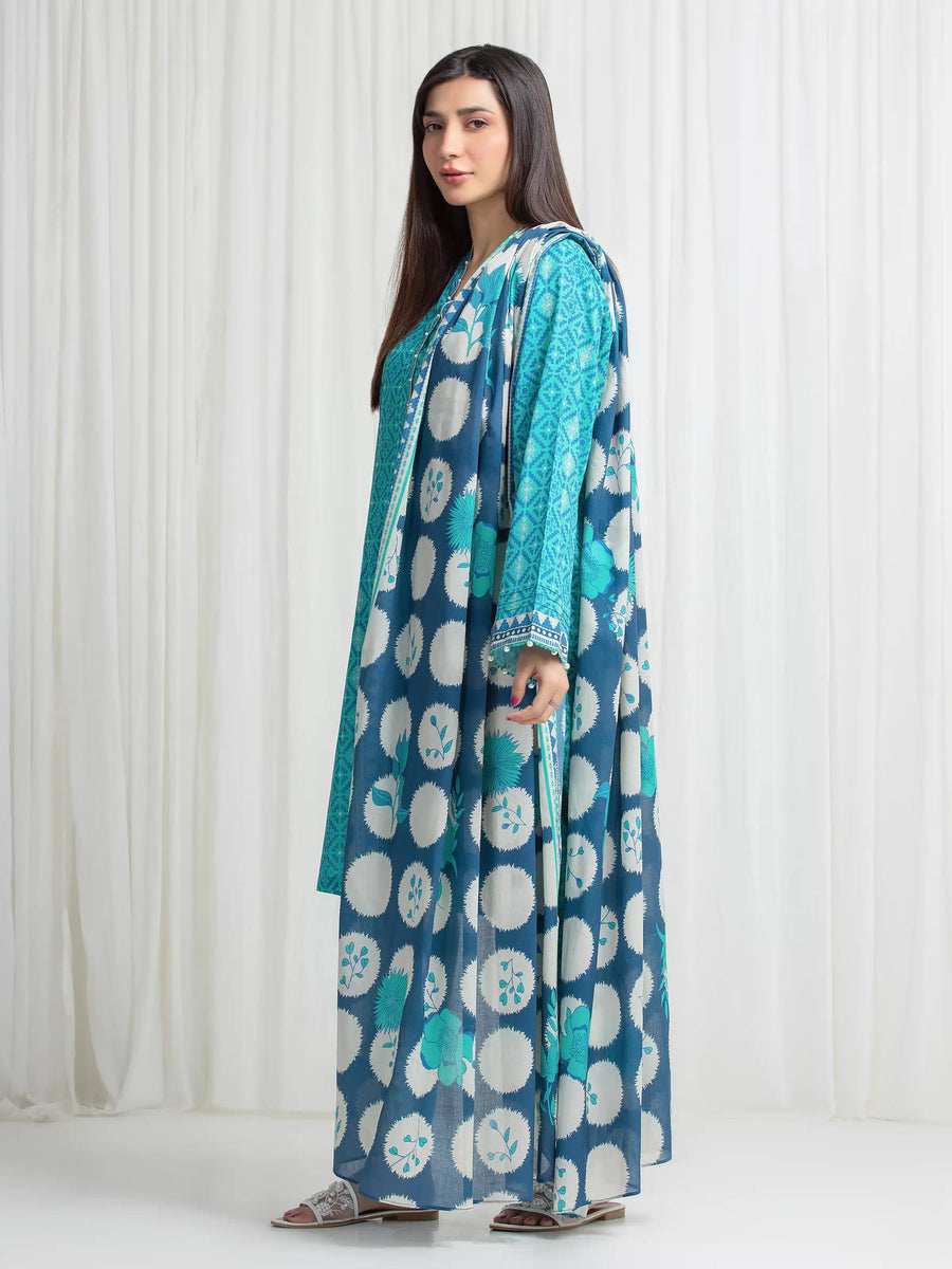edenrobe Allure Lawn Unstitched Printed 3Pc Suit EWU6A1-36762