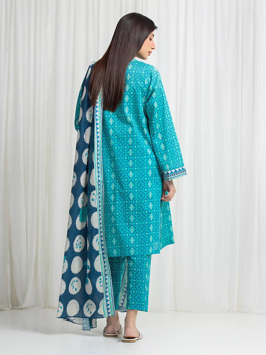 edenrobe Allure Lawn Unstitched Printed 3Pc Suit EWU6A1-36762