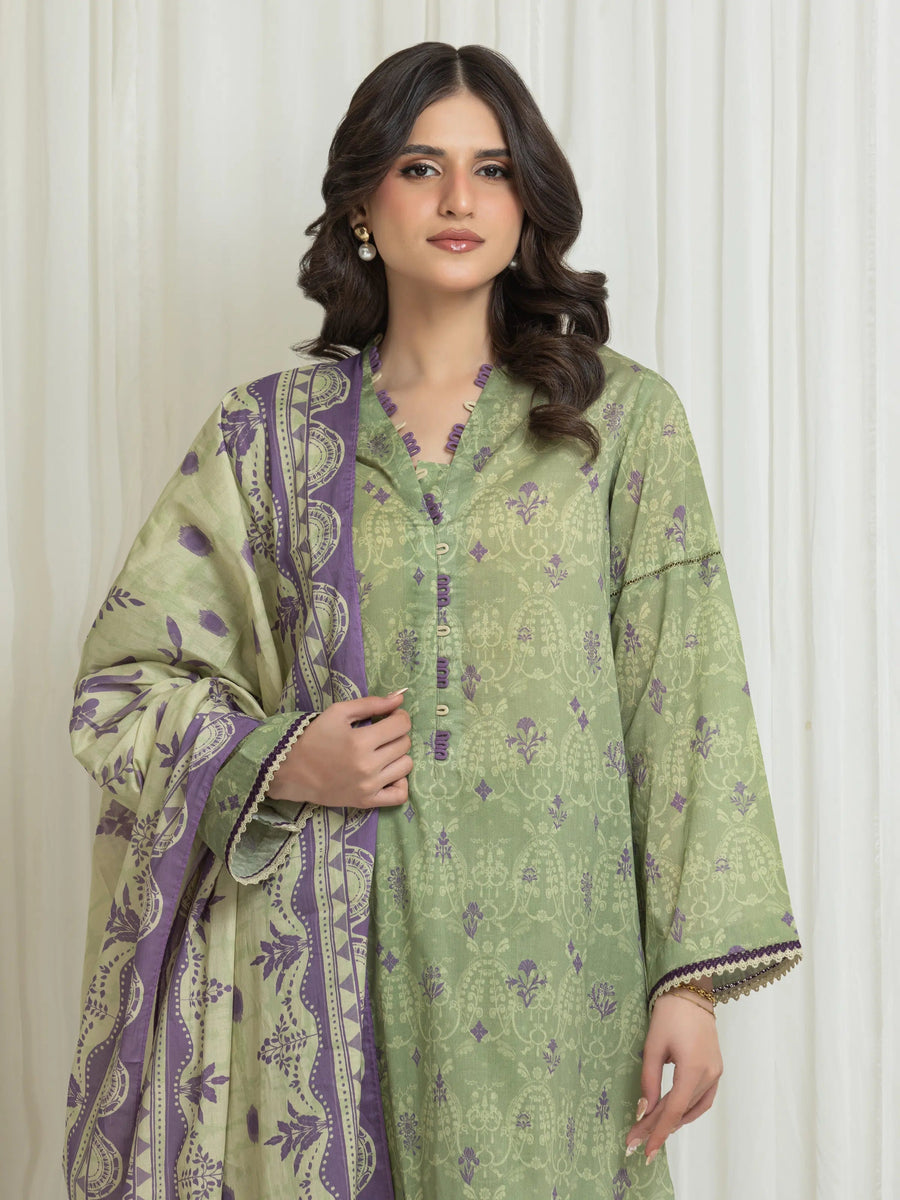 edenrobe Allure Lawn Unstitched Printed 3Pc Suit EWU6A1-36763