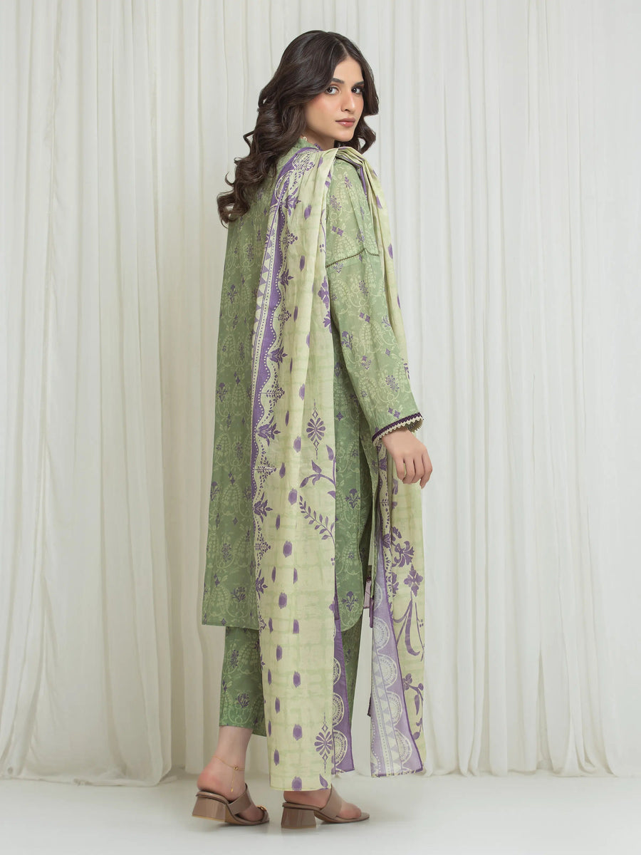 edenrobe Allure Lawn Unstitched Printed 3Pc Suit EWU6A1-36763