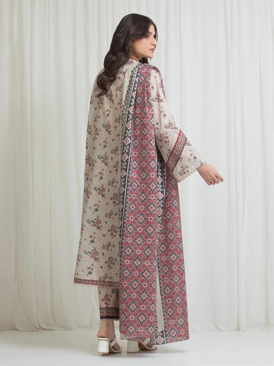 edenrobe Allure Lawn Unstitched Printed 3Pc Suit EWU6A1-36764