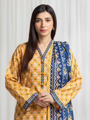 edenrobe Allure Lawn Unstitched Printed 3Pc Suit EWU6A1-36767