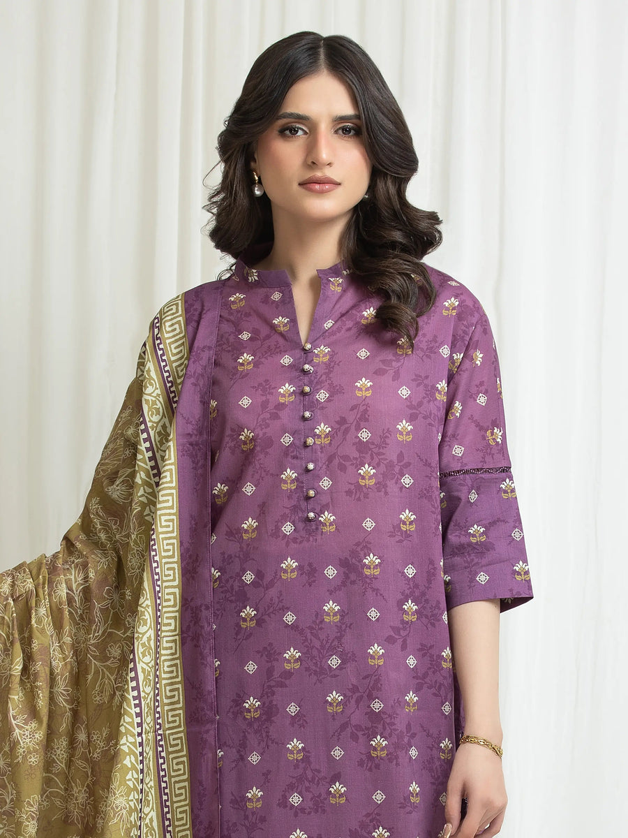 edenrobe Allure Lawn Unstitched Printed 3Pc Suit EWU6A1-36769
