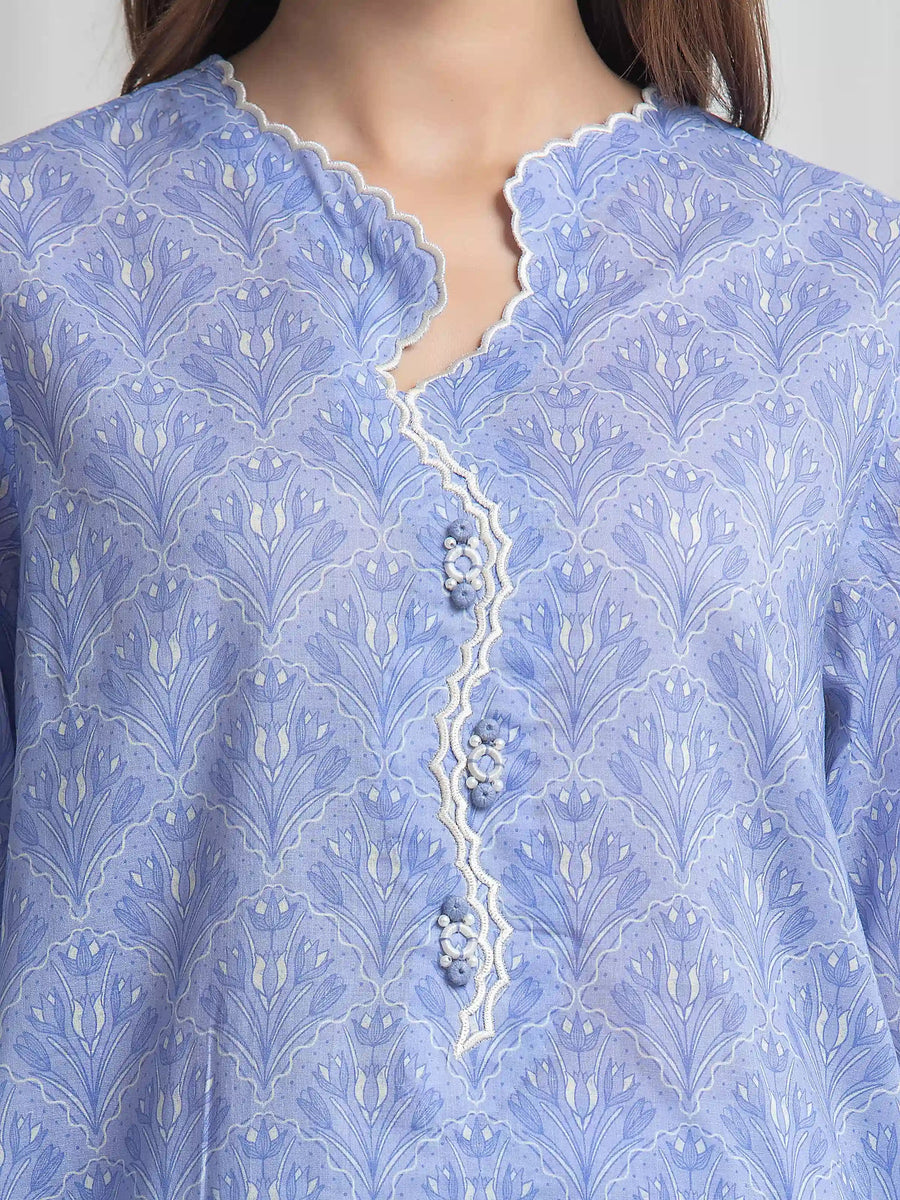 edenrobe Allure Lawn Unstitched Printed 3Pc Suit EWU6A1-36773