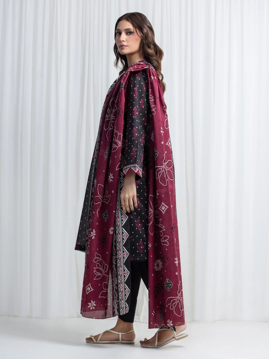 edenrobe Allure Lawn Unstitched Printed 3Pc Suit EWU6A1-36844