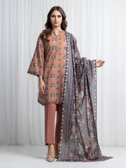 edenrobe Allure Lawn Unstitched Printed 3Pc Suit EWU6A1-36852