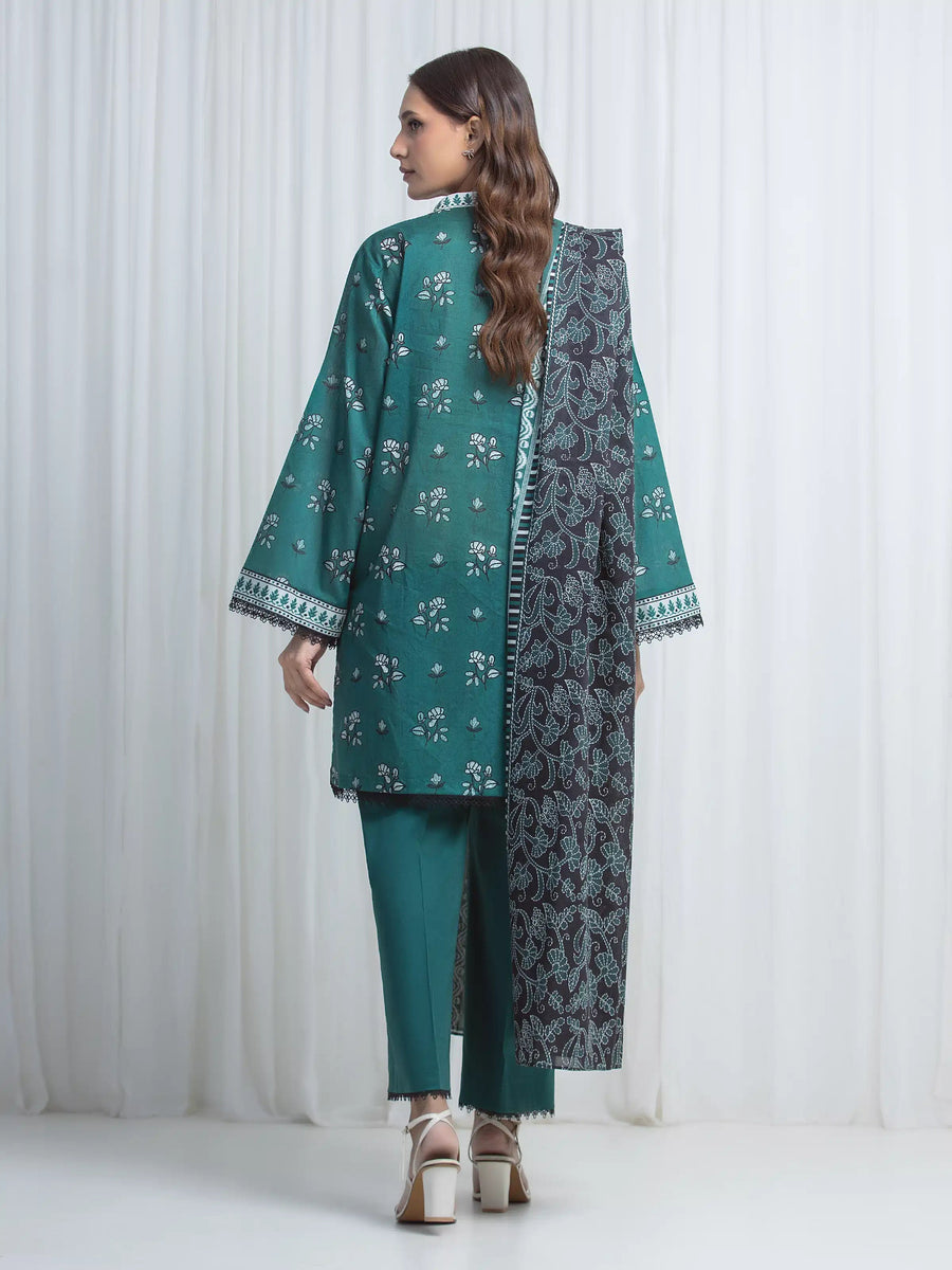 edenrobe Allure Lawn Unstitched Printed 3Pc Suit EWU6A1-36859