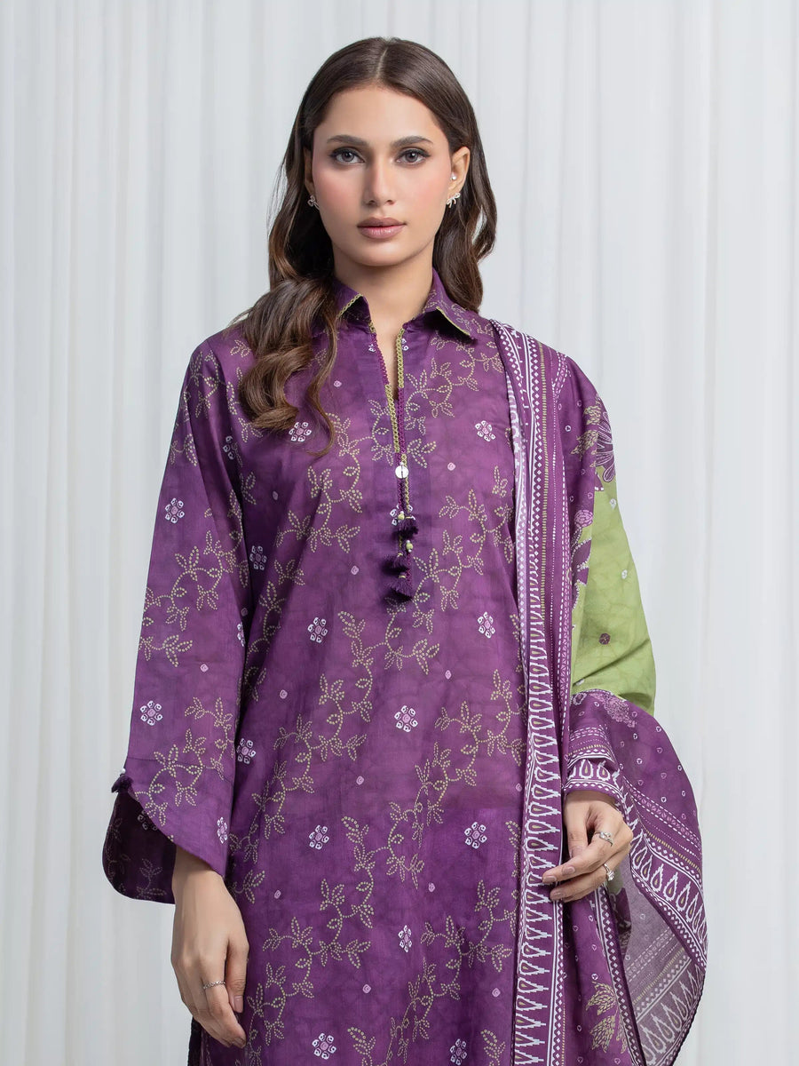 edenrobe Allure Lawn Unstitched Printed 3Pc Suit EWU6A1-36861