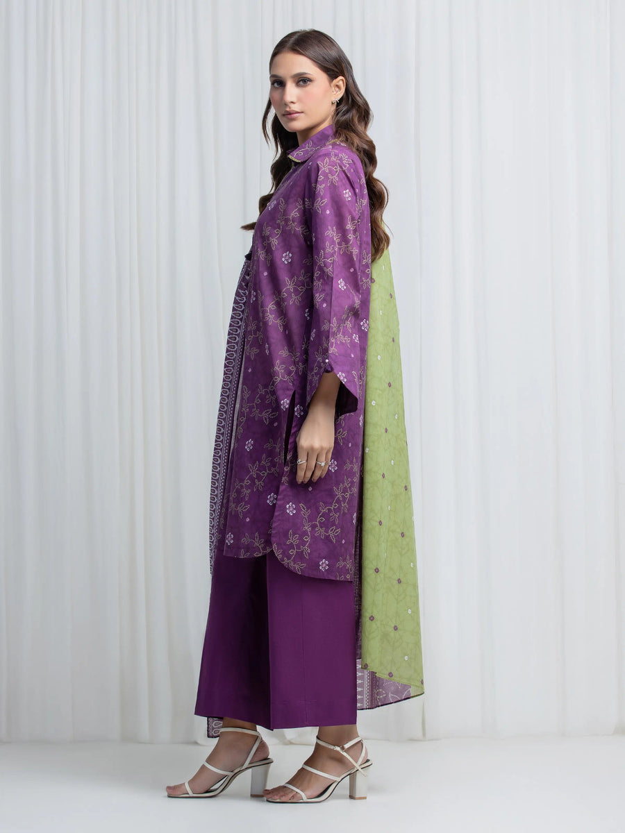 edenrobe Allure Lawn Unstitched Printed 3Pc Suit EWU6A1-36861