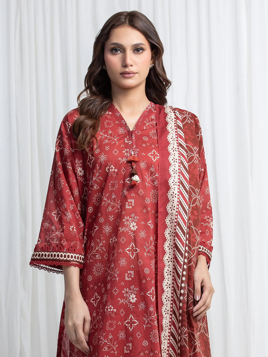 edenrobe Allure Lawn Unstitched Printed 3Pc Suit EWU6A1-36863