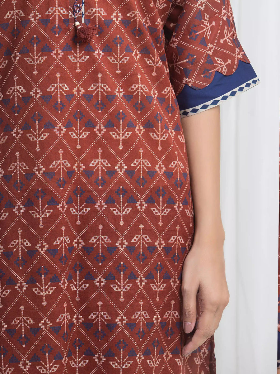 edenrobe Allure Lawn Unstitched Printed 3Pc Suit EWU6A1-36864