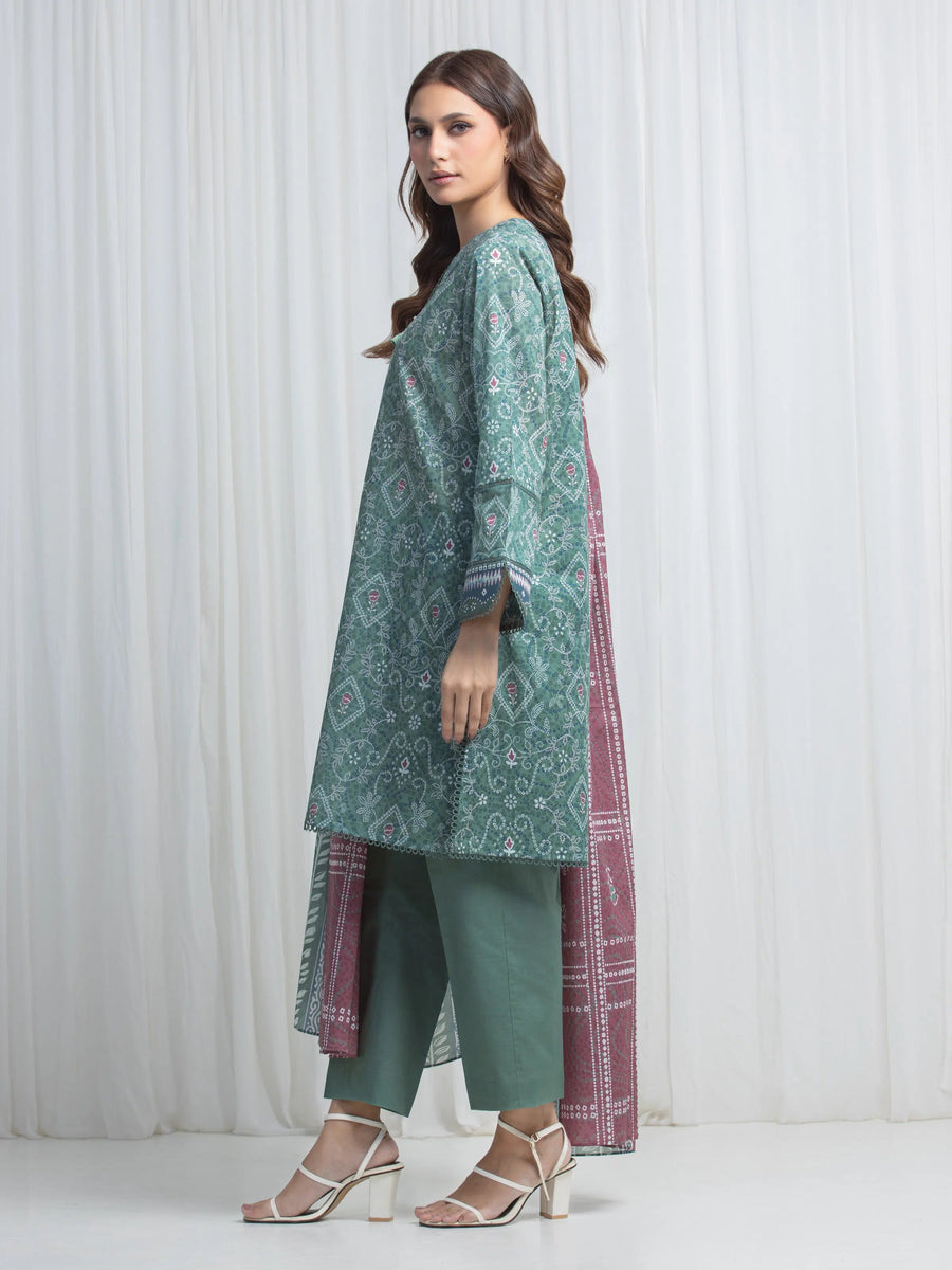 edenrobe Allure Lawn Unstitched Printed 3Pc Suit EWU6A1-36865