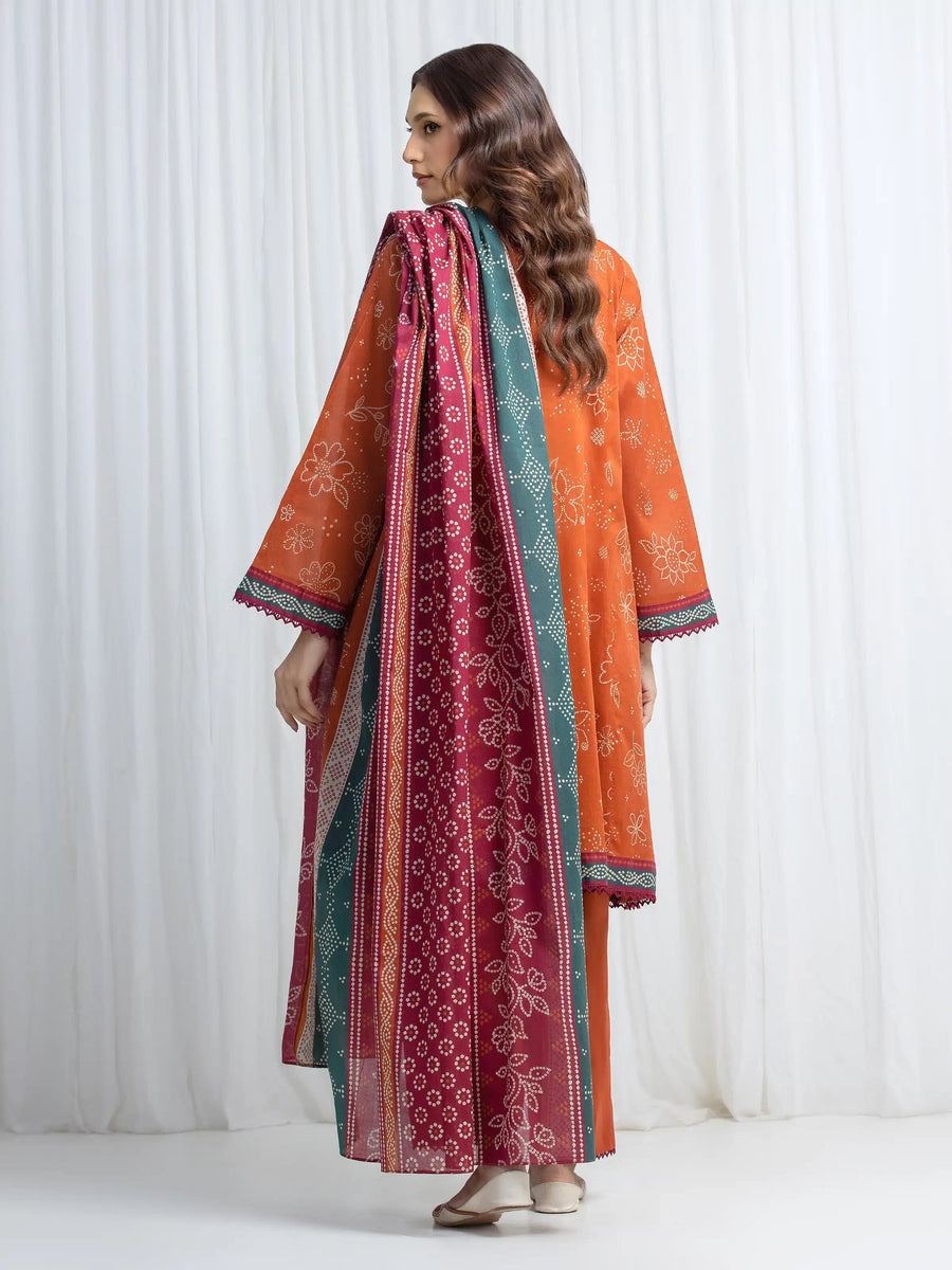 edenrobe Allure Lawn Unstitched Printed 3Pc Suit EWU6A1-36868