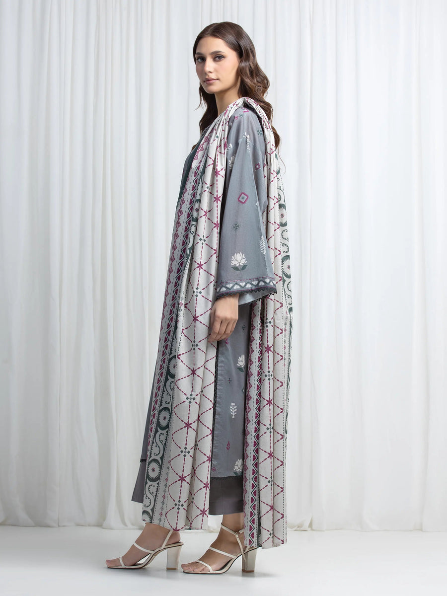 edenrobe Allure Lawn Unstitched Printed 3Pc Suit EWU6A1-36880