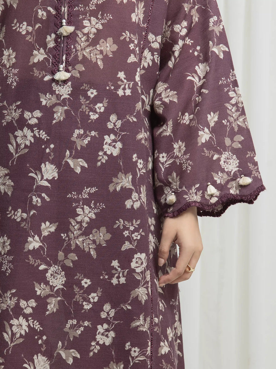edenrobe Allure Unstitched Printed Khaddar 3Pc Suit EWU6A3-37001