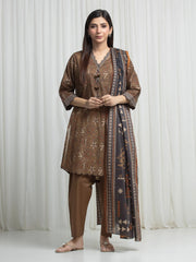 edenrobe Allure Unstitched Printed Khaddar 3Pc Suit EWU6A3-37003
