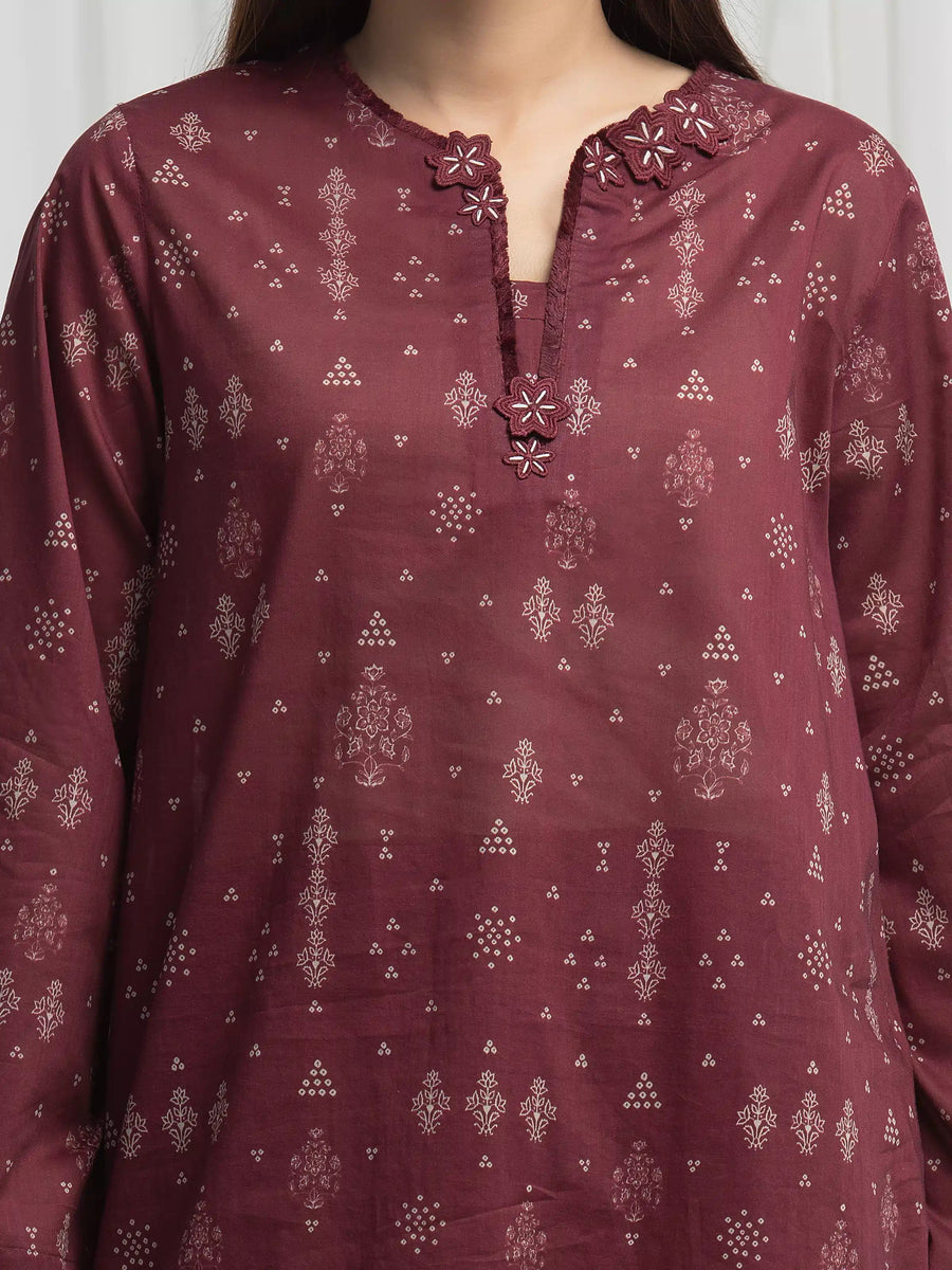 edenrobe Allure Unstitched Printed Khaddar 3Pc Suit EWU6A3-37004