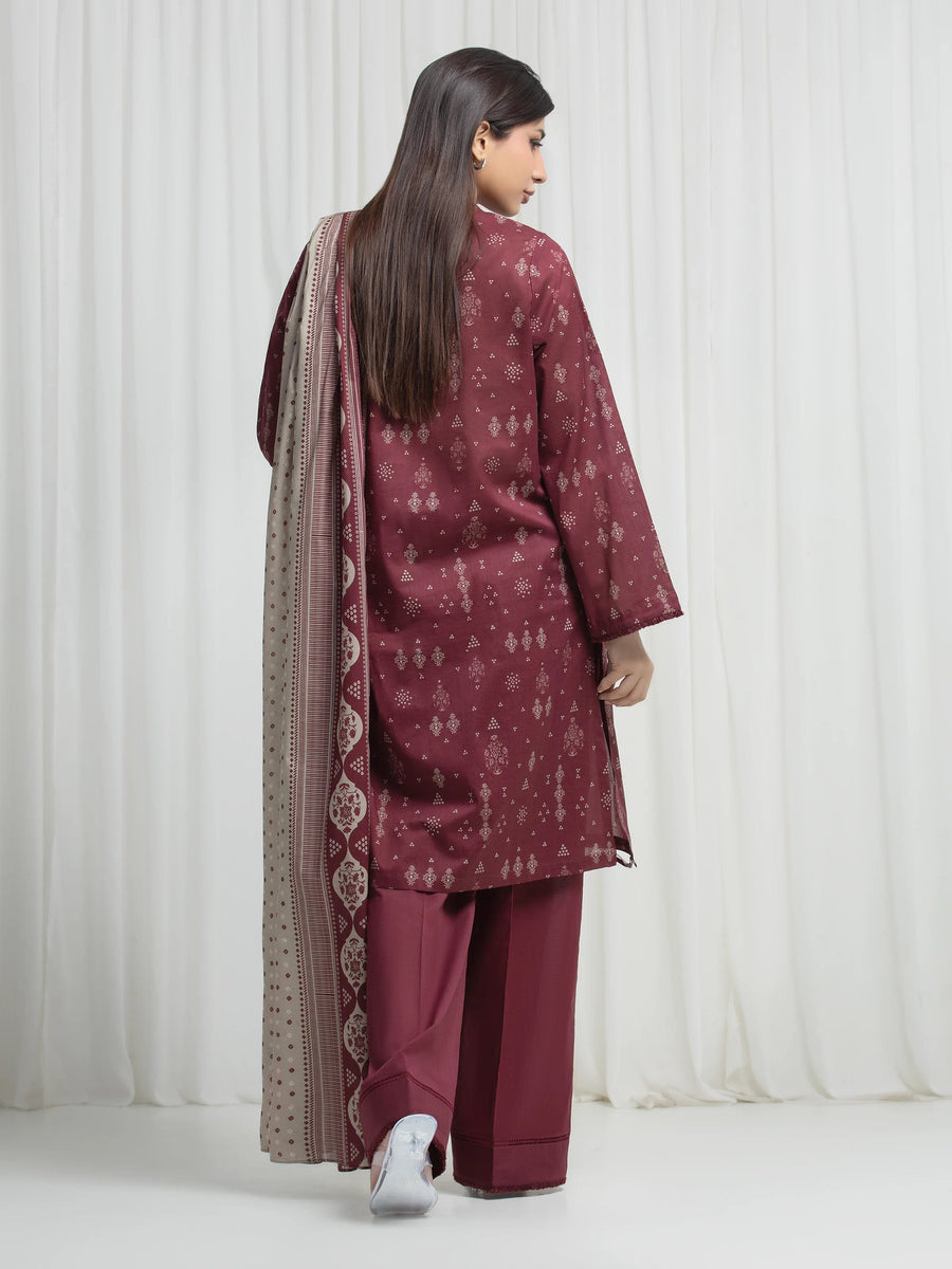 edenrobe Allure Unstitched Printed Khaddar 3Pc Suit EWU6A3-37004
