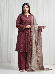 edenrobe Allure Unstitched Printed Khaddar 3Pc Suit EWU6A3-37004