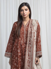 edenrobe Allure Unstitched Printed Khaddar 3Pc Suit EWU6A3-37005