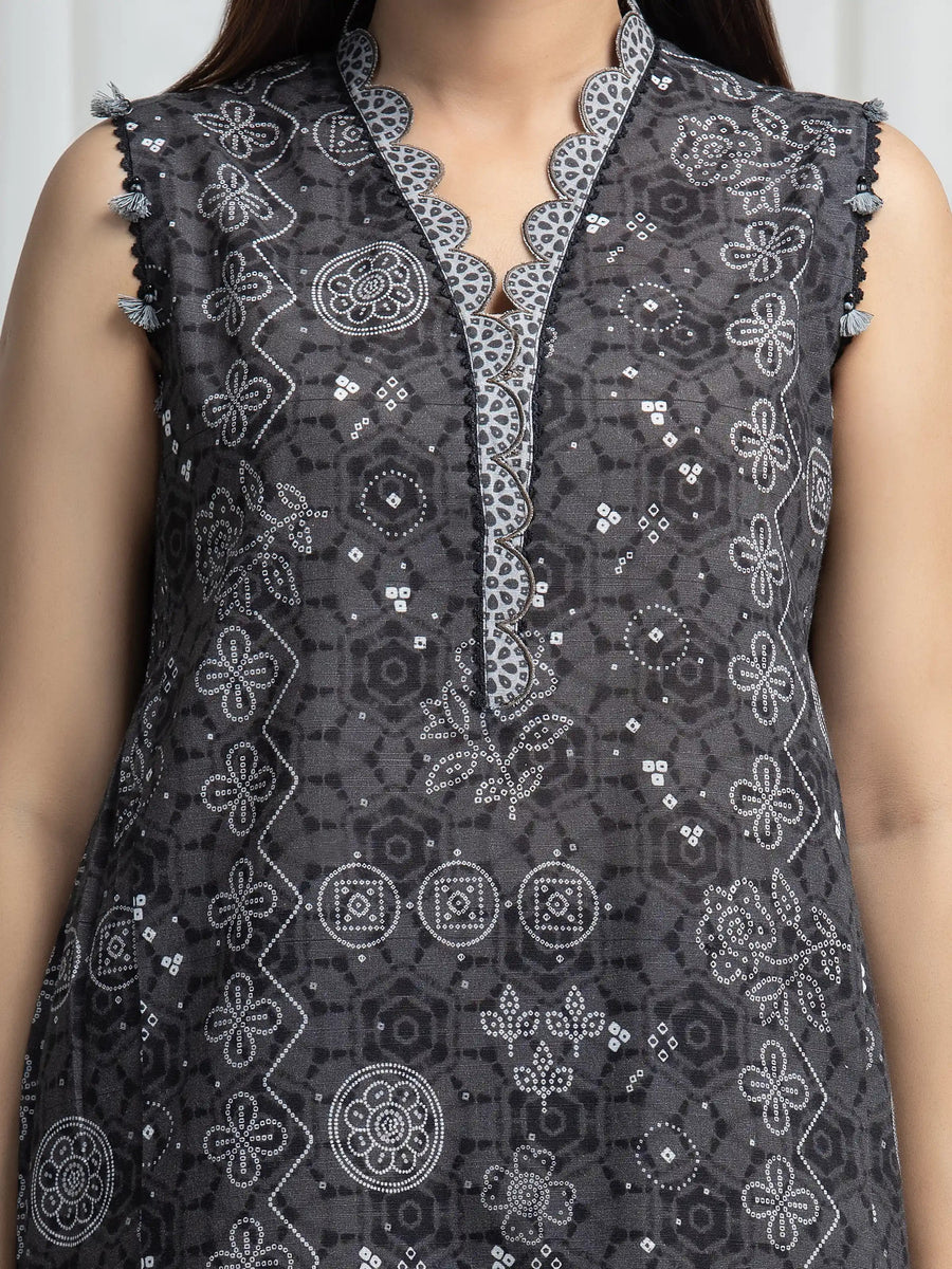 edenrobe Allure Unstitched Printed Khaddar 3Pc Suit EWU6A3-37008